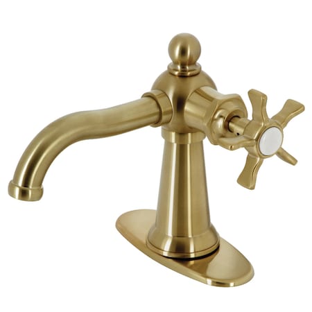 Kingston Brass Single-Handle Bathroom Faucet with Push Pop-Up, Brushed Brass KSD3547NX